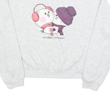 FB SISTER Womens Grey Sweatshirt XL Cute Cartoon Print Crew Neck Long Sleeve