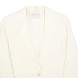 EMPORIO ARMANI Womens Cream Jacket M Linen Blend Plain Button Closure Classic