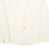 EMPORIO ARMANI Womens Cream Jacket M Linen Blend Plain Button Closure Classic