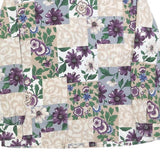 ALIA Womens Beige Green Purple Floral Printed Shirt Long Sleeve Collared M