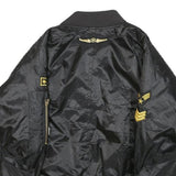 Womens Black Polyester Military Style Jacket S Woven Classic Zip Patches