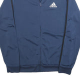 ADIDAS Mens Blue & Black Track Jacket S Polyester Zip Sportswear