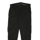 URBAN CLASSICS Mens Black Slim Cargo Trousers W32 L29 Casual Cotton Blend Zip