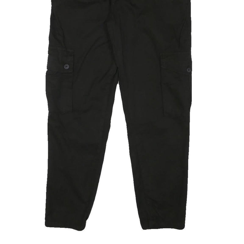 URBAN CLASSICS Mens Black Slim Cargo Trousers W32 L29 Casual Cotton Blend Zip