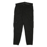 URBAN CLASSICS Mens Black Slim Cargo Trousers W32 L29 Casual Cotton Blend Zip