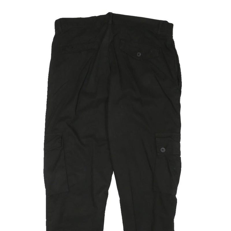URBAN CLASSICS Mens Black Slim Cargo Trousers W32 L29 Casual Cotton Blend Zip