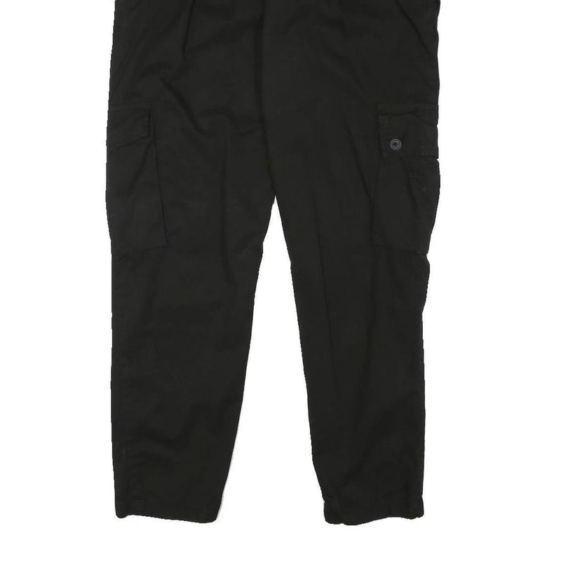 URBAN CLASSICS Mens Black Slim Cargo Trousers W32 L29 Casual Cotton Blend Zip