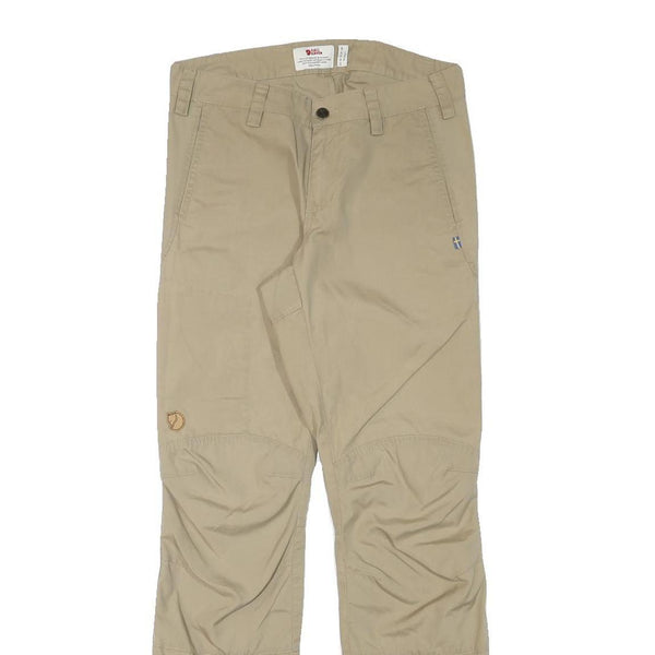 FJALLRAVEN Mens Cotton Blend Beige Regular Straight Trousers W29 L31 Outdoor