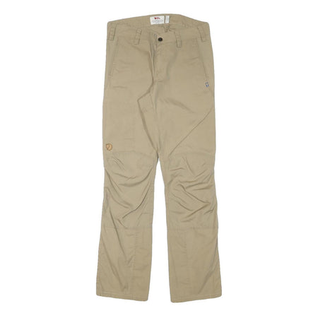 FJALLRAVEN Mens Cotton Blend Beige Regular Straight Trousers W29 L31 Outdoor