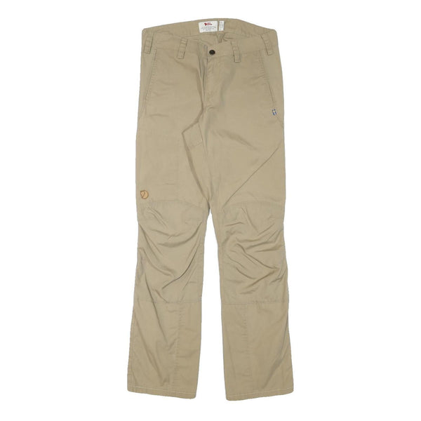 FJALLRAVEN Mens Cotton Blend Beige Regular Straight Trousers W29 L31 Outdoor