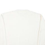 CHAPS RALPH LAUREN Mens White Cotton Blend Jumper Crew Neck Basic Knit L Classic