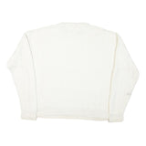 CHAPS RALPH LAUREN Mens White Cotton Blend Jumper Crew Neck Basic Knit L Classic