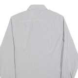 TOMMY HILFIGER Mens Grey Check Shirt L Classic Cotton Long Sleeve Formal