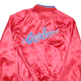 ARISTO JACK Mens Red Candy Store Satin Button Jacket M Nylon Staff Embroidered