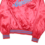 ARISTO JACK Mens Red Candy Store Satin Button Jacket M Nylon Staff Embroidered