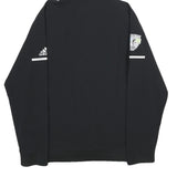 ADIDAS Mens Black Hooded Zip Jacket L Polyester Plain Sports Logo