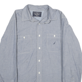 NAUTICA Mens Blue Cotton Shirt M Classic Fit Long Sleeve Button Collar Casual