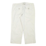 FADED GLORY Womens Shorts White Casual L W32 Cotton Blend Button Pocket