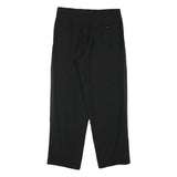 Black Mens Wool Relaxed Straight Trousers W31 L28 Classic Formal Wear
