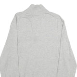 NAUTICA Mens Grey Pullover Plain 1/4 Zip Basic Knit Jumper L Cotton Casual