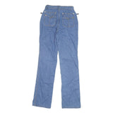 DADDYS MONEY Womens Jeans Blue Regular Straight Denim W24 L31 Buckled Pockets