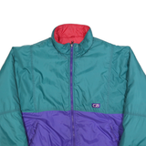 CB SPORTS Mens Teal & Purple Reversible Jacket XL Polyester Zip Plain Casual