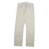 LEVI'S Mens Slim Beige Cotton Blend Slim Straight Trousers W28 L30 Casual Zip