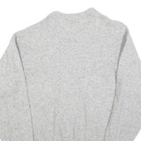 FASHION COLLECTION Mens Grey Beige Green Patterned Jumper Crew Neck Basic Knit M