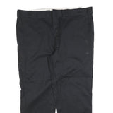 DICKIES Mens Cotton Blend Black Regular Fit Straight Leg Trousers W46 L30
