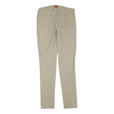 DICKIES Womens Regular Fit Beige Trousers W28 L32 Straight Cotton Blend Zip