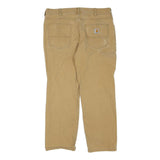 CARHARTT Mens Jeans Beige Regular Straight Denim W36 L27 Workwear Zip Closure