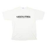 ALL SPORT Mens White Health & Fitness Graphic T-Shirt XL Short Sleeve Crew Neck