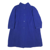 WEIL Womens Blue Wool Button Jacket L Plain Elegant Classic Long Sleeve