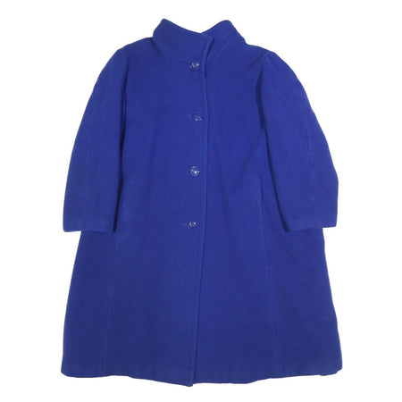 WEIL Womens Blue Wool Button Jacket L Plain Elegant Classic Long Sleeve