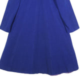 WEIL Womens Blue Wool Button Jacket L Plain Elegant Classic Long Sleeve