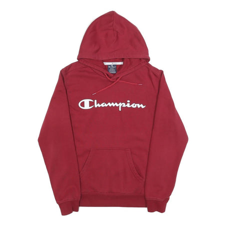 CHAMPION Mens Red Pullover Hoodie S Cotton Blend Casual Sportswear