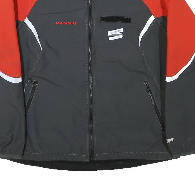 MAMMUT Womens Grey & Red Outdoor Jacket 2XL Polyester Blend Zip Windstopper