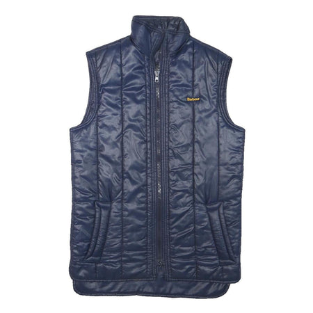 BARBOUR Womens Navy Blue Quilted Jacket S Polyester Blend Sleeveless Zip Up