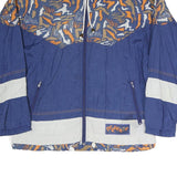 SEQUENCE Mens Blue & Beige Crazy Pattern Outdoor Jacket M Polyester Blend Woven