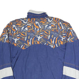 SEQUENCE Mens Blue & Beige Crazy Pattern Outdoor Jacket M Polyester Blend Woven