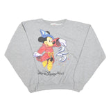MICKEY INC Womens Grey Disney World 25 Pullover Sweatshirt S Cotton Blend
