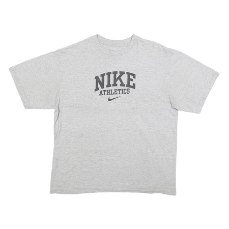 NIKE Mens Grey Cotton Graphic T-Shirt L Short Sleeve Crew Neck Casual Comfort