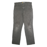 CARHARTT Mens Cotton Blend Relaxed Fit Black Trousers W32 L32 Workwear Utility