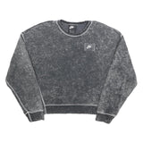 NIKE Womens Black Pullover Sweatshirt M Cotton Blend Crew Neck Vintage Style