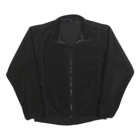 HELLY HANSEN Mens Black Jacket L Polyester Zip Up Plain Comfortable Casual