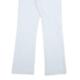 Womens Cotton White Regular Fit Straight Leg Trousers W30 L31 Casual Zip