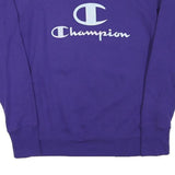 CHAMPION Mens Purple Cotton Blend Crew Neck S Sweatshirt Logo Print Casual