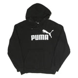 PUMA Womens Black Pullover Hoodie M Cotton Blend Casual Logo Sweatshirt