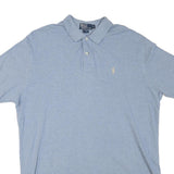 POLO RALPH LAUREN Mens Blue Short Sleeve Plain XL Cotton Blend Polo Shirt