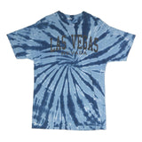 GILDAN Mens Blue Tie Dye Las Vegas Nevada Graphic T-Shirt L Short Sleeve Crew